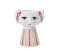 Bjørn Wiinblad Eva - Candelabro de cerámica en Forma de Mujer en Tonos Rojos, Ideal para Velas de té, Altura: 9,5 cm, diámetro de 8 cm, Color Rojo