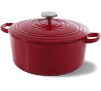 BK Bräter, sartén de hierro fundido, modelo Bourgogne, color rojo, diámetro de 24 cm, capacidad de 4.2 litros