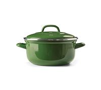 BK Indigo Cacerola Tradicional Holandesa con Esmalte Alemán y Tapa con Revestimiento Cerámico Antiadherente sin PFAS, 22 cm/3,3 Litros, Inducción, Apta para Lavavajillas y Horno, Verde