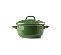 BK Indigo Cacerola Tradicional Holandesa con Esmalte Alemán y Tapa con Revestimiento Cerámico Antiadherente sin PFAS, 20 cm/2,5 Litros, Inducción, Apta para Lavavajillas y Horno, Verde