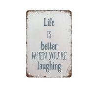 BKGWCSOR Retro Home Decor Metal Tin Sign with Life Is Better Quote Vintage Wall-Art for Kitchen Living Room Bar Cafe Inspirational Gift (8 X 12 inch)