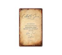 BKGWCSOR Vintage Isaiah 6 8 Called Metal Tin Sign Here Am I Send Me Quote Wall Plaque for Pastor Office Youth Group Room Spiritual Motivation Decor 8 X 12 inch