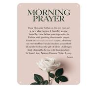 BKGWCSOR Vintage Metal Sign Morning Prayer Quiet Time With God Tin Plaque For Home Garage Yard Bedroom Living Room Wall-Art 8 X 12 inch