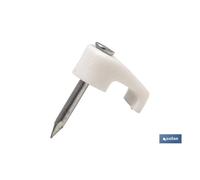 Bl 7 uds grapa plástico plano 9,3x5mm caja 12 unid.