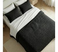 BL Belum - Colcha Boutí - Microfibra Extrasuave - Relleno 100 Gr(Cama 80/90 - 135/140 - 150/160 - 180 - 200) Cubrecama Acolchado estrella - Ideal Primavera Verano - Fabricado en España Black