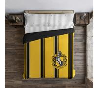 BL BELUM Funda nórdica Harry Potter, Funda nórdica con botones 100% algodón modelo Hufflepuff Rayas - Funda Nórdica Extrasuave - Funda Nórdica 100% Made in Spain 260x240