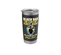 Black Dad A Son's First Hero A Daughter's First Love Fathers Vaso térmico de acero inoxidable de doble pared