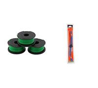 BLACK+DECKER A6486-Xj - Pack de 3 Bobinas de Hilo Para Desbrozadora y Cortabordes + A6489-Xj Cortaborde Eléctrico de Jardín, 2,4Mm