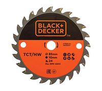 BLACK+DECKER A7525-XJ - Disco para mini sierra circular TCT 85x10mm, 24 dientes, Corte en plástico