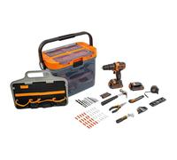 Taladro atornillador a batería BCKSB04, 18 voltios (naranja/negro, 2 baterías de iones de litio de 1,5 Ah, caja de almacenamiento, juego de accesorios de 78 piezas)