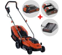 Black & Decker BCMW33184L2-QW - Cortacésped de batería - 2x18V/4Ah + batería 18V 2Ah gratis - Corte 33 cm
