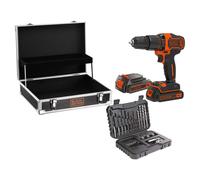 Black & Decker BDCHD18B2FC Taladro con percusión y atornillador 18V con 2 baterías de 1.5Ah