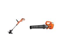 Black+Decker BESTE628-QS - Cortabordes (550 W), Negro, 28 cm & BEBL185 Soplador de Hojas Axial 1.850W con Velocidad de Soplado 225 km/h y Ventilador Axial con Diseño Ligero y Compacto