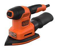 BLACK+DECKER BEW200, Lijadora 4 en 1, Mouse Rotorbital 200 W, Incluye 6 Hojas, 2 Platinas y Accesorio para Detalles + STANLEY STA32477-XJ - 15 Lijas para punta de detalles Grano Surtido