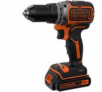 Black & Decker Taladro atornillador BL186K 18V Brushless con batería 1.5Ah, cargador y maletín