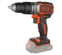BLACK+DECKER Taladro percutor sin cable 18V, motor sin escobillas, 28,050 GPM, 52Nm, 2 velocidades para perforar madera y acero, herramienta sola, BL188N-XJ