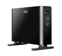 BLACK+DECKER BXCSH2000E - Convector 2000W Con Ventilación | Diseño Negro Elegante | Termostato Integrado | 2 Potencias Con/Sin Ventilación | Apagado De Seguridad