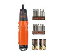BLACK+DECKER - Destornillador a batería 6V AKU, con accesorios, 4 pilas AA A7073-XJ