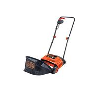 BLACK+DECKER Escarificador de cesped 600W, ancho de corte 30cm, 3 alturas de corte ajustables, garras de metal 3x20 dientes, saco recogedor de 35L, peso 7kg, GD300