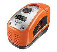 Black+Decker Inflador de aire 11,03 bar / 160 PSI Doble Alimentación 230V CA y 12V CC con 3 Adaptadores, Seleccionador Retroiluminado y Función de Autoapagado, Diseño Compacto