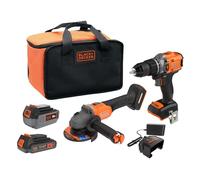 BLACK+DECKER - Juego de 6 herramientas AKU, baterías y cargador BCK24D1M1SB-QW