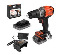 Black+Decker Kit taladro percutor 18 V con 2 baterías de litio 2 Ah