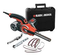 BLACK+DECKER Lijadora eléctrica de limas Powerfile, 350W, velocidad variable, banda delgada de 13mm, 3 brazos intercambiables con 6 bandas abrasivas y maletín de transporte, KA902EK-QS