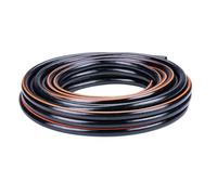 BLACK+DECKER Manguera de jardín de 15 metros - 13 mm - PVC resistente - riego de jardín, lavado de coche, relleno de piscina - Apto para cualquier grifo estándar - negro/naranja