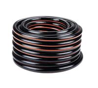 BLACK+DECKER Manguera de jardín de 15 metros, 19 mm, PVC resistente, riego de jardín, lavado de coche, relleno de piscina, apto para cualquier grifo de agua estándar, negro/naranja