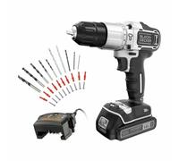 Black & Decker Set de Taladro y Accesorios Silver Edition bdchd18sc1a-qw 18 V 45 NM 30 Piezas