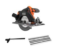 BLACK+DECKER Sierra circular INALÁMBRICA sin escobillas, solo herramienta - Sin batería, sierra circular eléctrica con disco de 165 mm, riel guía y guía paralela, BLCCS78NAZ-XJ