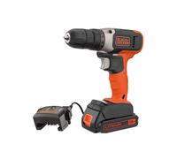Black & Decker Atornillador sin cable BCD001C1-QW — 18V, 37 Nm, 10 posiciones, LED, 1,5Ah
