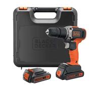 BLACK+DECKER - Taladro AKU 18V con atornillador de impacto, 2x batería 1,5 Ah Li-Ion, cargador BCD003C2K-QW