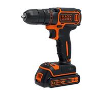 BLACK+DECKER - Taladro atornillador AKU 18V, 2x batería 1,5 Ah Li-Ion, cargador BDCDC18KB-QW