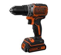 BLACK+DECKER - Taladro atornillador AKU 18V, 2x batería 1,5 Ah Li-Ion, cargador BL186KB-QW