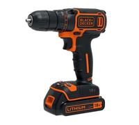 BLACK+DECKER - Taladro atornillador AKU de 18 V, 1 batería de iones de litio de 1,5 Ah, cargador BDCDC18-QW