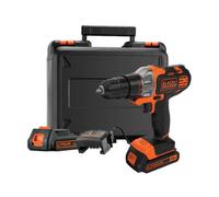 BLACK+DECKER - Taladro atornillador multifunción a batería de 18V, 2 baterías de 1,5 Ah Li-Ion, cargador MT218KB-QW