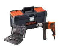 Black & Decker Taladro percutor BEH850KA32-QS 850W, 32 accesorios, portabrocas sin llave