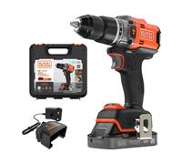 BLACK+DECKER - Taladro de percusión AKU 18V, 1x batería 2,0 Ah Li-Ion, cargador BLD683D1XK-QW