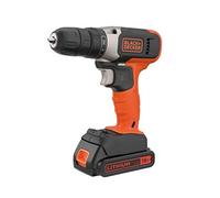 BLACK+DECKER Taladro de torsión inalámbrico de 18 V 37 Nm con luz de trabajo LED, batería de 1.5 Ah y cargador, BCD001C1-GB