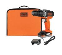 Black & Decker Taladro percutor BDCHD12S1 12V 1,5Ah Portabrocas 10mm 40Nm LED con estuche