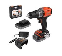 BLACK+DECKER - Taladro percutor AKU 18V, 2 baterías 2,0 Ah Li-Ion, cargador BCD383D2XK-QW