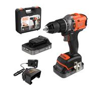 BLACK+DECKER - Taladro percutor AKU 18V, 2 baterías 2,0 Ah Li-Ion, cargador BLD683D2XK-QW
