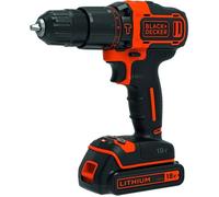 Black + Decker Taladro percutor/atornillador inalámbrico de 18 V con 2 velocidades