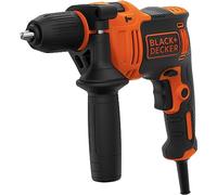 BLACK+DECKER Taladro Percutor con Cable 710 W, Porta Brocas de 13 mm, Velocidad hasta 2900 rpm, Incluye 4 Brocas, 2 Madera, Mampostería y Empuñadura Lateral, BEH710-QS