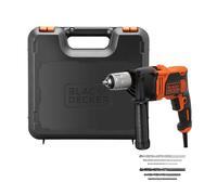 Black & Decker Taladro percutor BEH850K 850W – 1 marcha, velocidad variable, 6 brocas y maletín