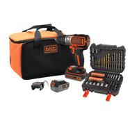 BLACK+DECKER Taladro percutor sin escobillas BL188ME2SA-QW 18V 4.0Ah+2.5Ah 50 accesorios cargador 1A