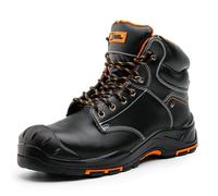BLACK HAMMER Botas de Seguridad de Cuero para Hombres Puntera de Acero S3 SRC Calzado de Trabajo al Tobillo de Cuero 9972 (46 EU)
