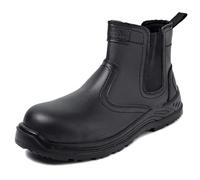 BLACK HAMMER Botas de Seguridad para Hombres Zapatos de Trabajo de Cuero Puntera de Acero Calzado Ligero al Tobillo para Trabajar S3 SRC 8872 (46 EU)