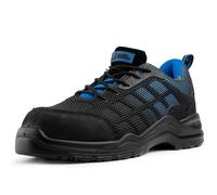 BLACK HAMMER Calzado de Seguridad Impermeable para Hombres Puntera de Composite Sin Metal Ultraligera Botas de Trabajo para Caminar con Entresuela de Kevlar y al Tobillo S3 SRC 8007 (42 EU, Azul)